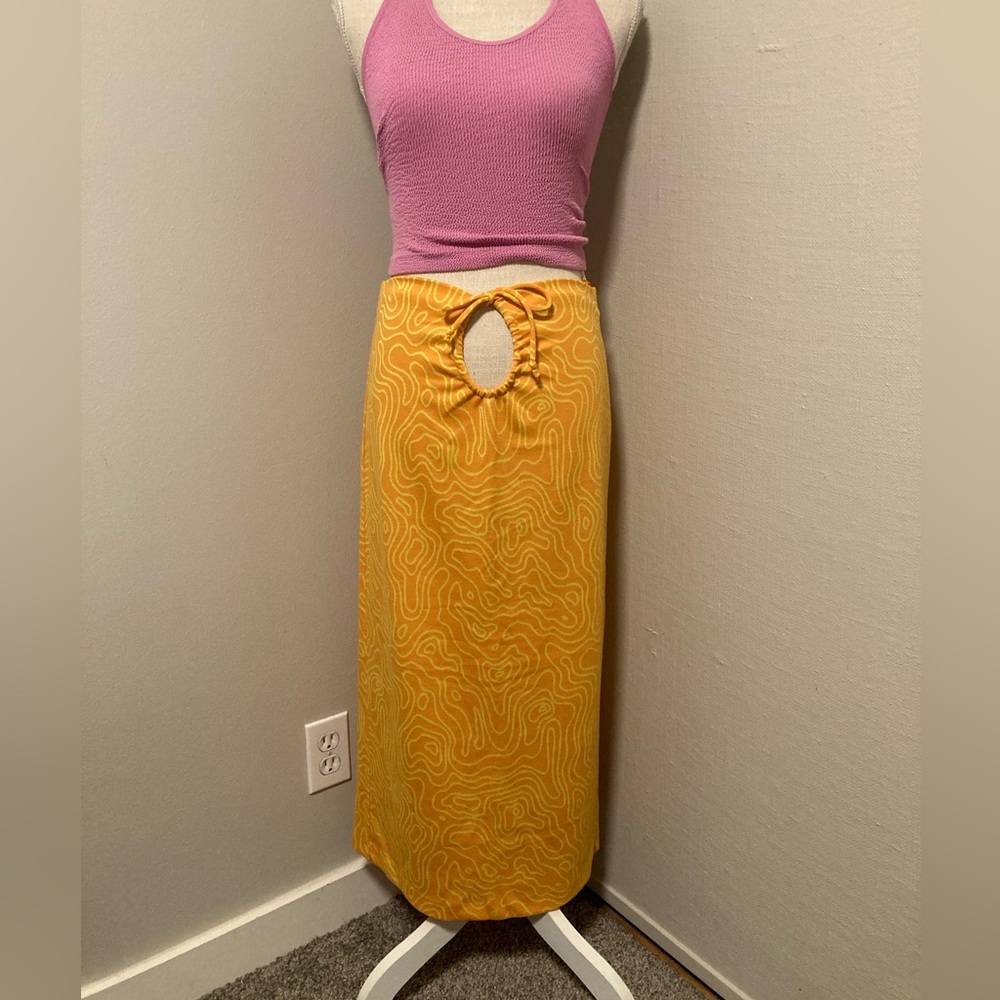 Yellow Cutout Maxi Skirt